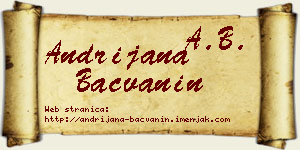 Andrijana Bačvanin vizit kartica